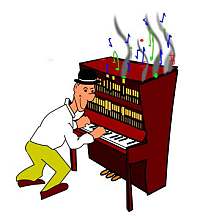 LeRoy Bowman cartoon piano player